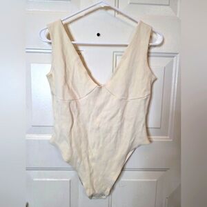 Summi Summi Cream Bodysuit Sleeveless Size Medium